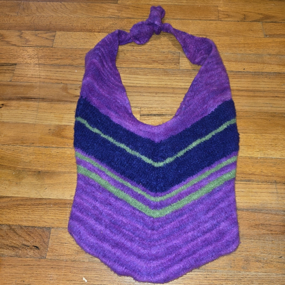 Purple Stripe Wool Bag